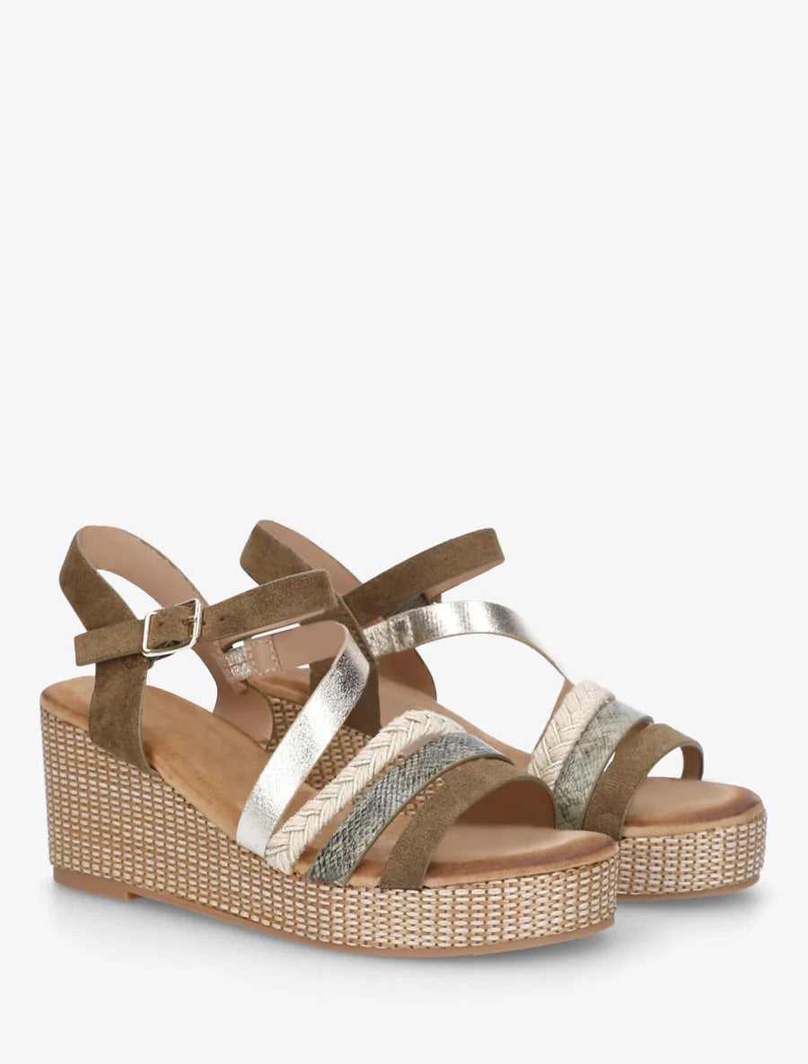 Sandalias originales con múltiples tiras - Caqui