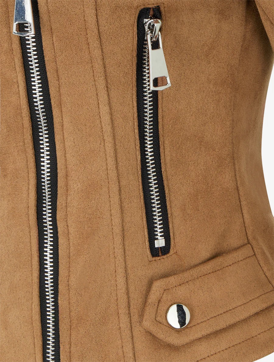 Chaqueta de ante con cremallera
