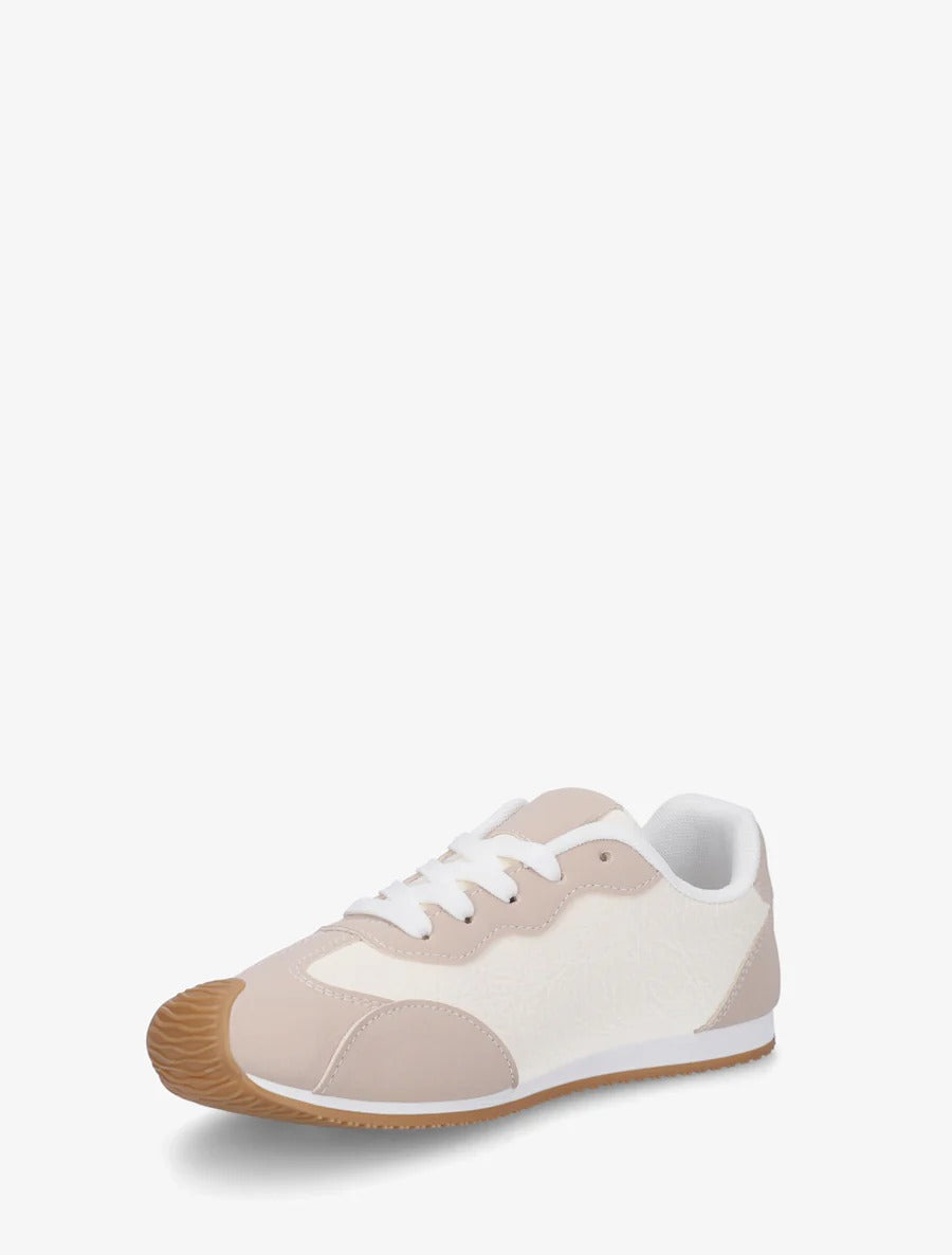 Zapatillas deportivas con textura efecto nobuk. - Beige