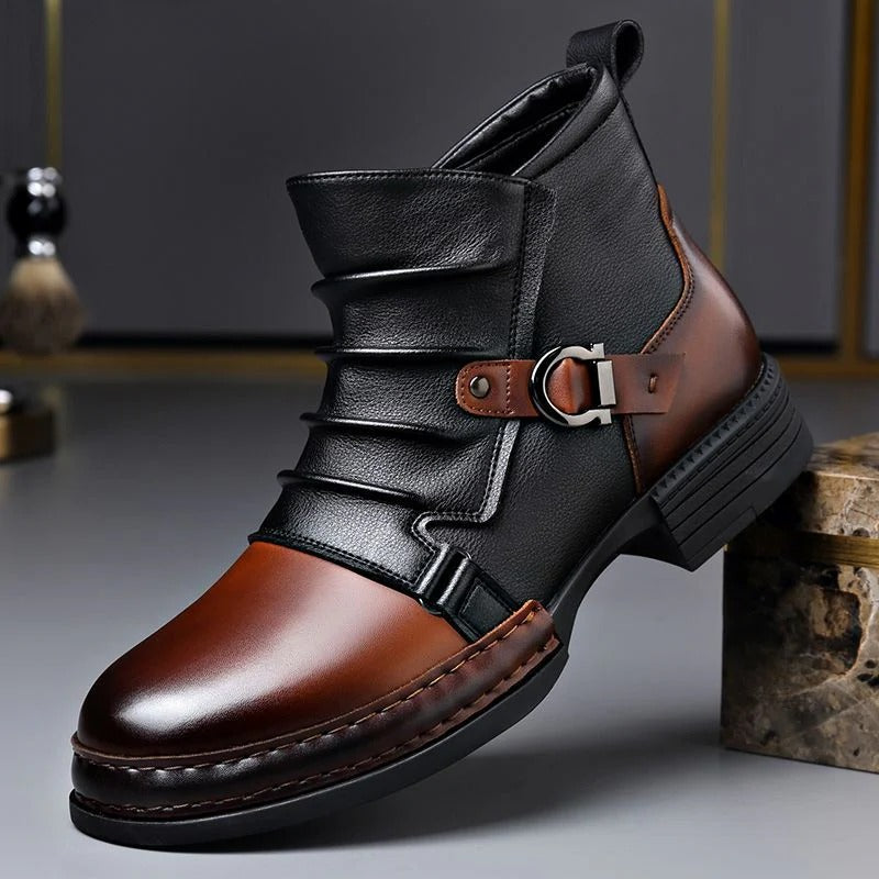 Botines de piel auténtica para hombre