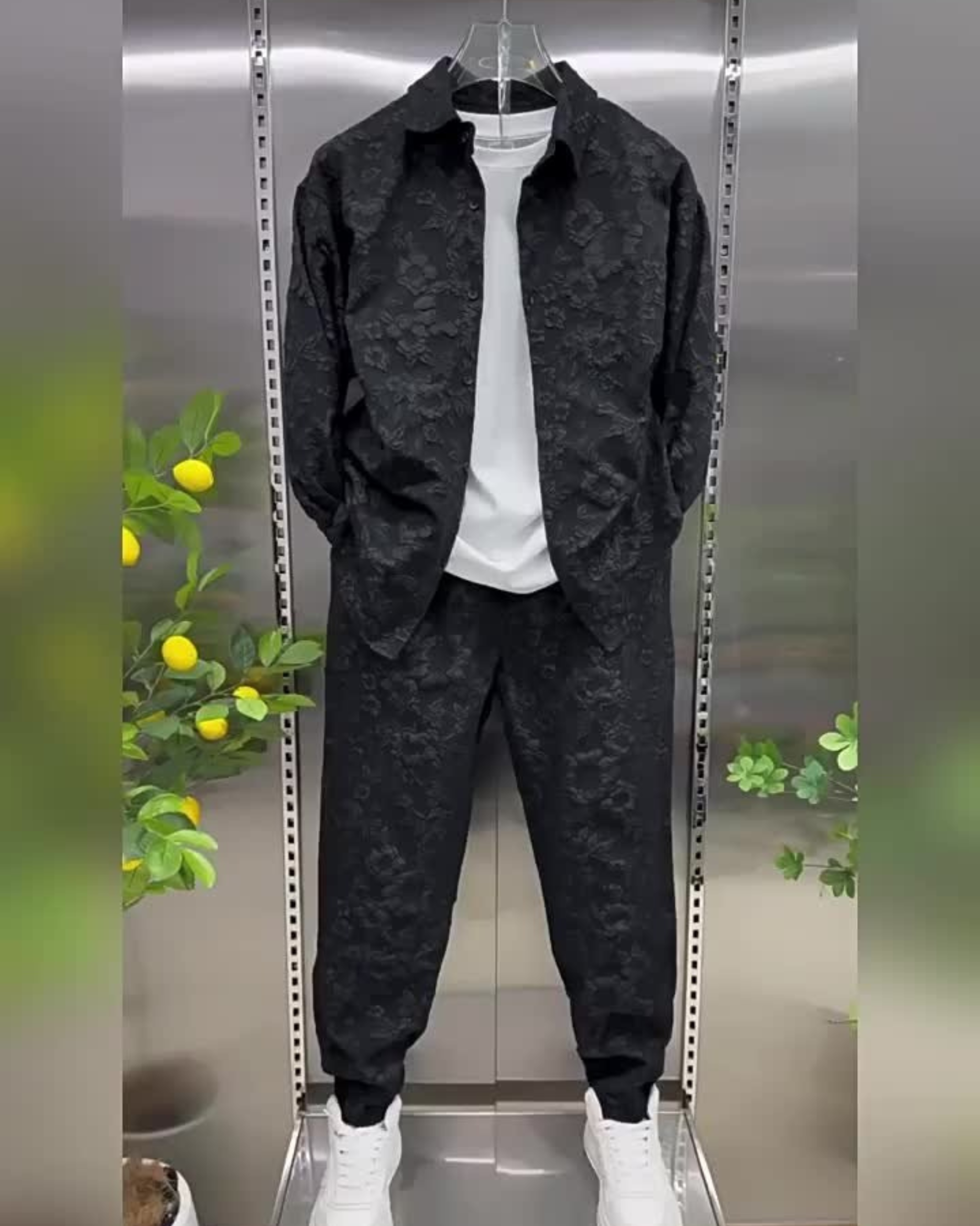 LUCAS-Conjunto para Hombre -  Chaqueta Estampada - Pantalones- Dos Piezas