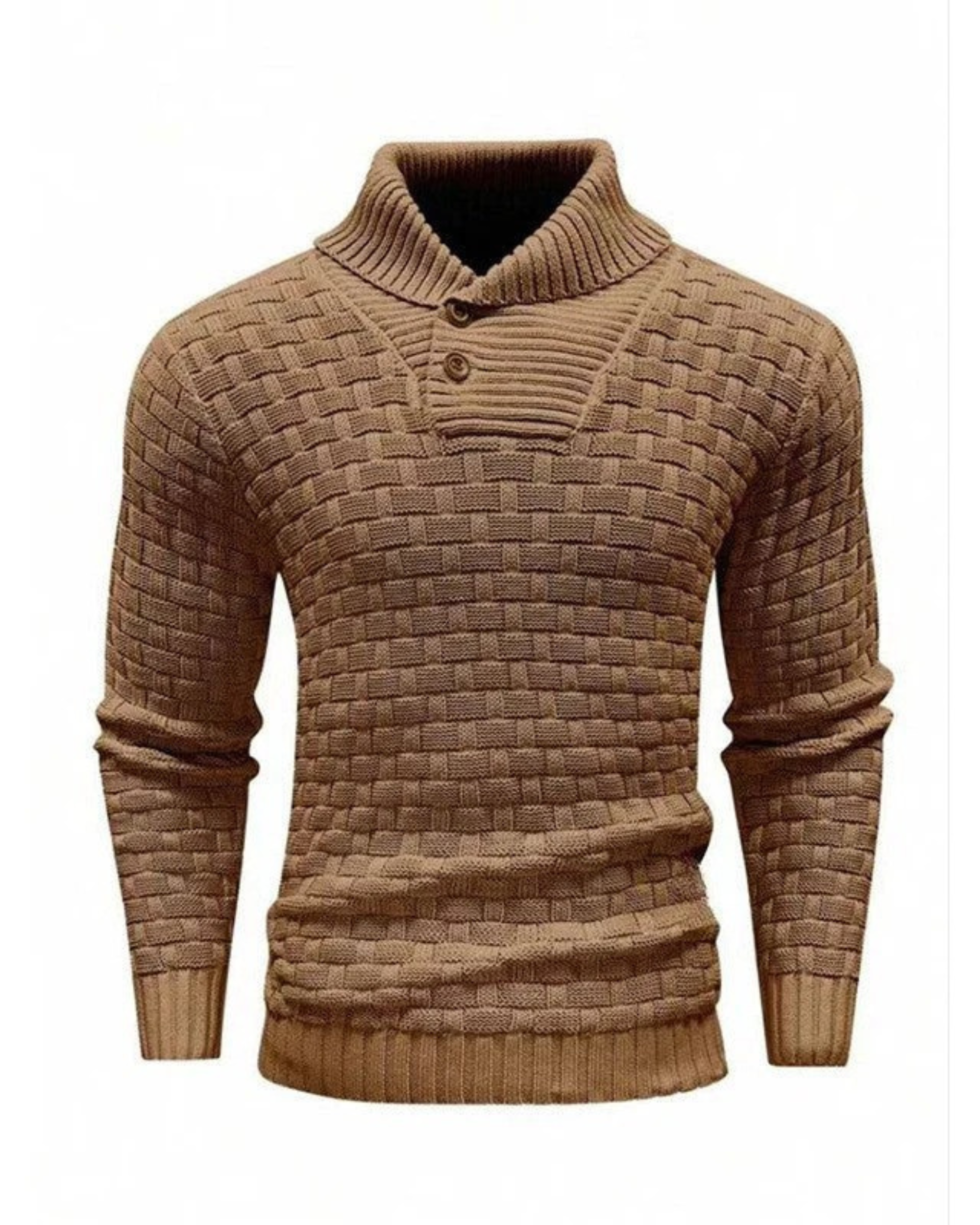 Pedro-Suéter de hombre con cuello alto estructurado