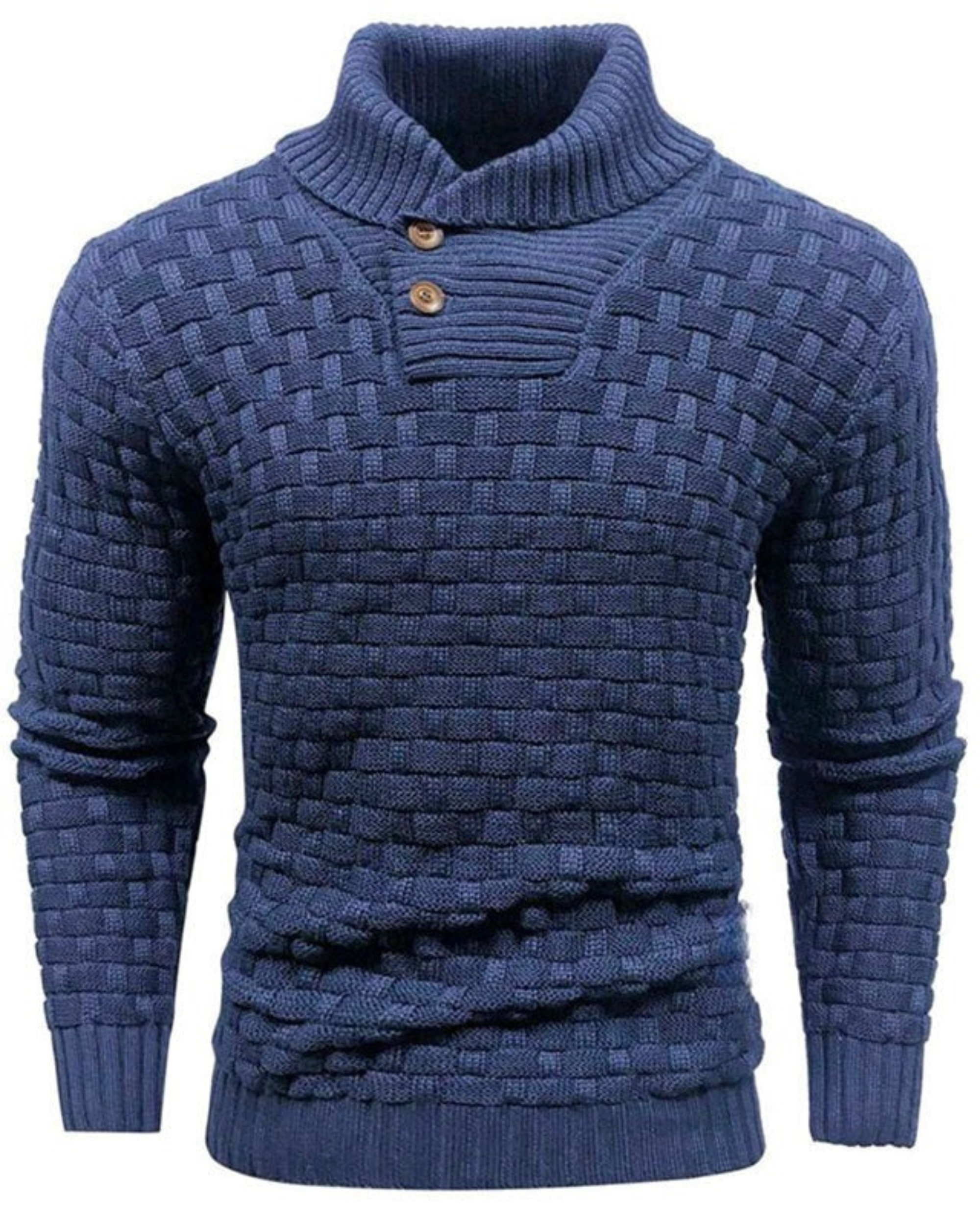 Pedro-Suéter de hombre con cuello alto estructurado