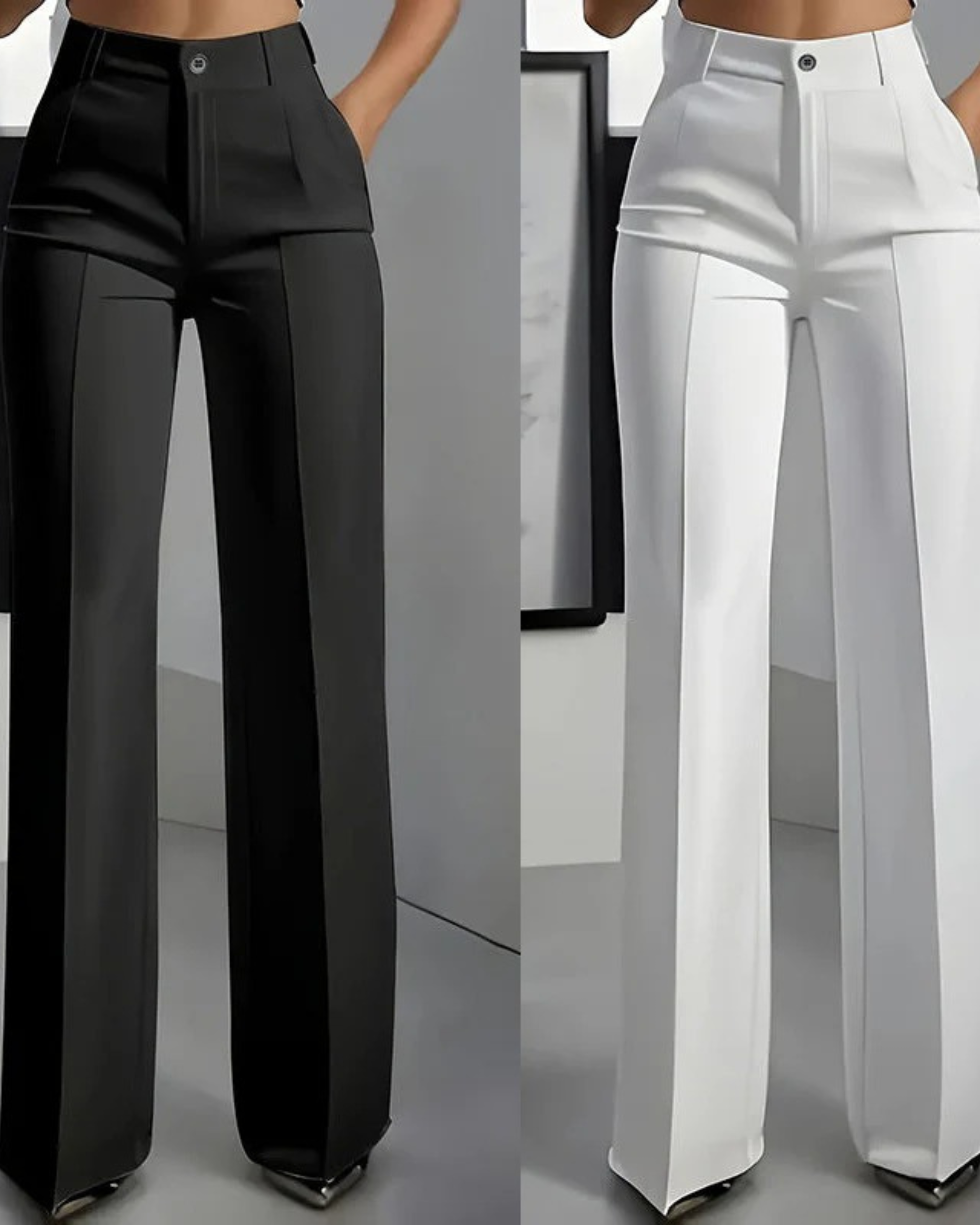 Pantalones de traje de talle alto para mujer