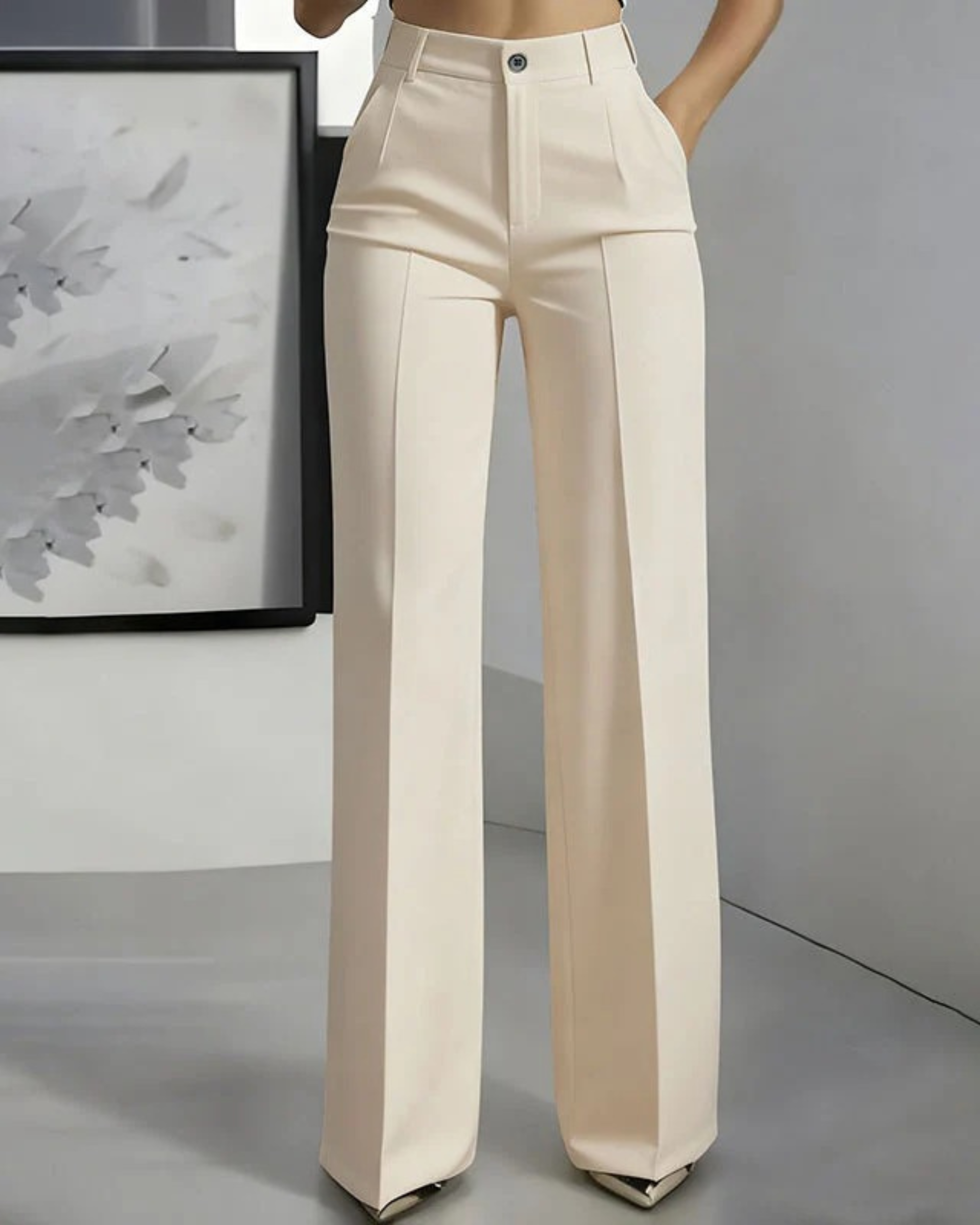 Pantalones de traje de talle alto para mujer