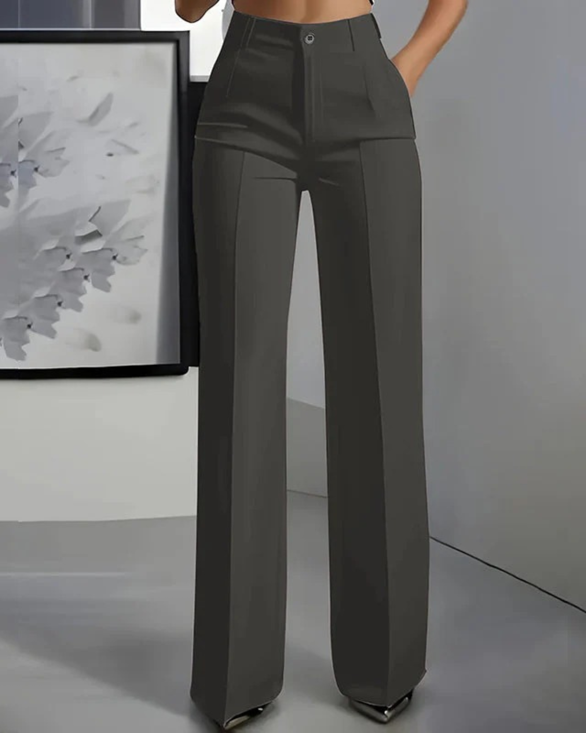 Pantalones de traje de talle alto para mujer