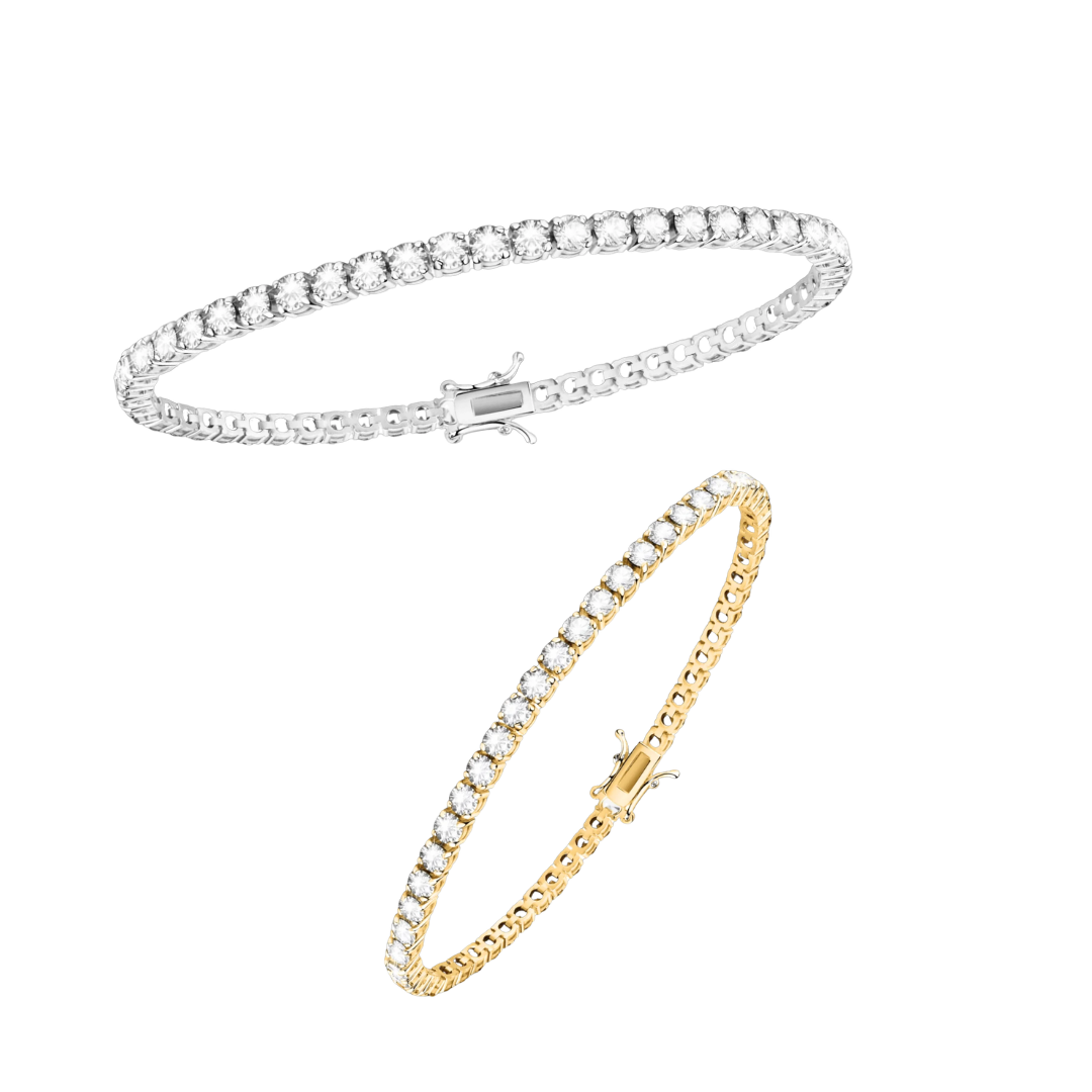 Pulsera de tenis de lujo de 3 mm