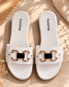 Sara | Sandalias Planas Elegance – Hebilla Dorada | Comodidad y Estilo para Mujer