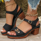 Sandalias de tacón de bloque para mujer