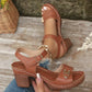 Sandalias de tacón de bloque para mujer