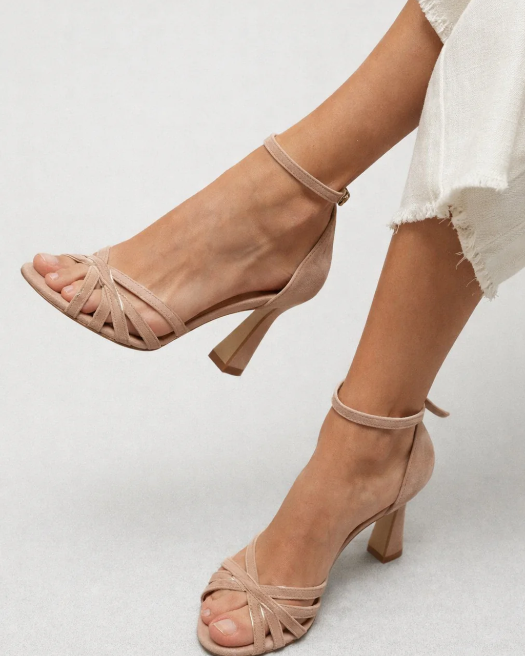 Marta | Sandalias de patchwork con punta redonda y tacón fino
