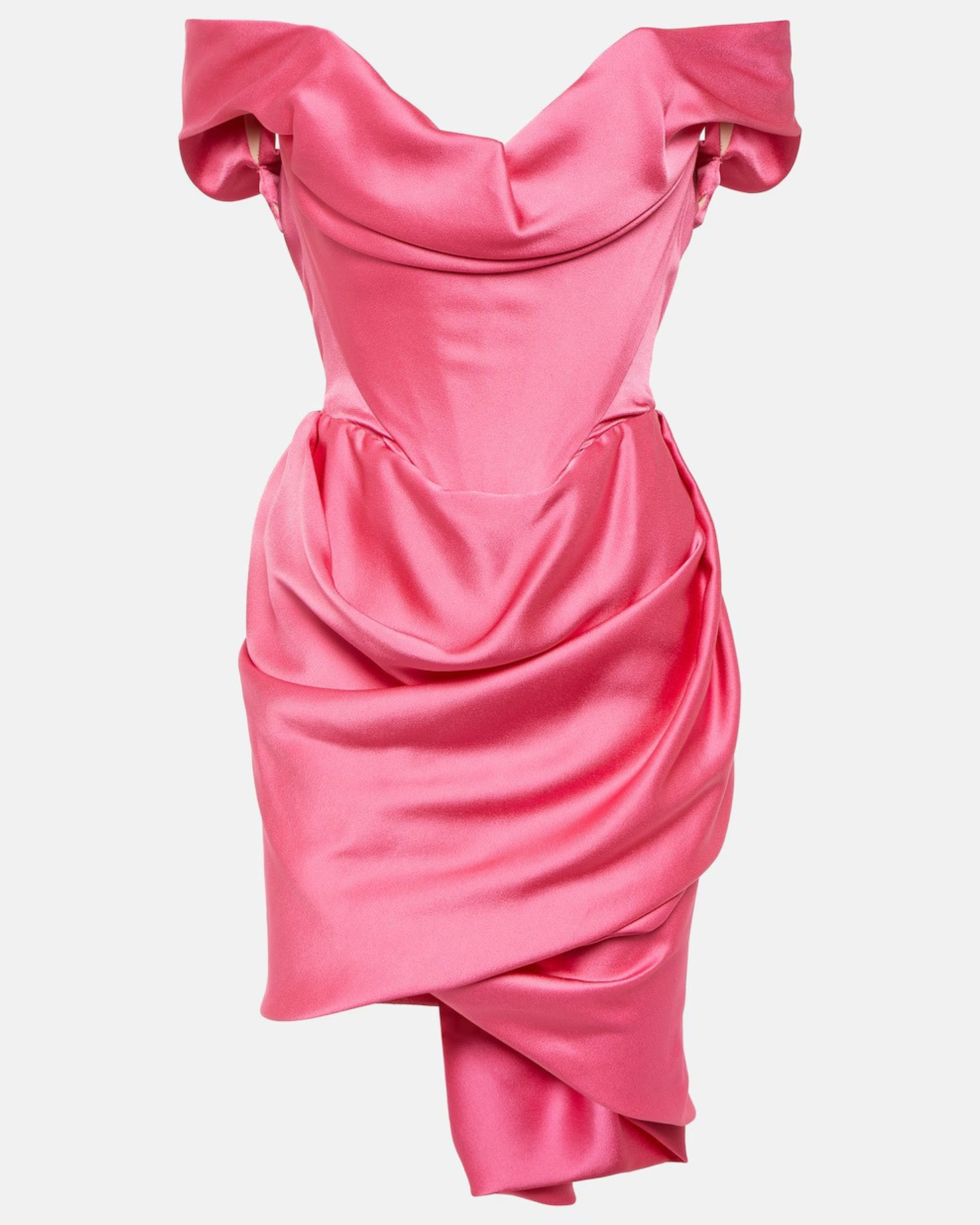 Sandra-Vestido corto Nova Cora de satén y crepé