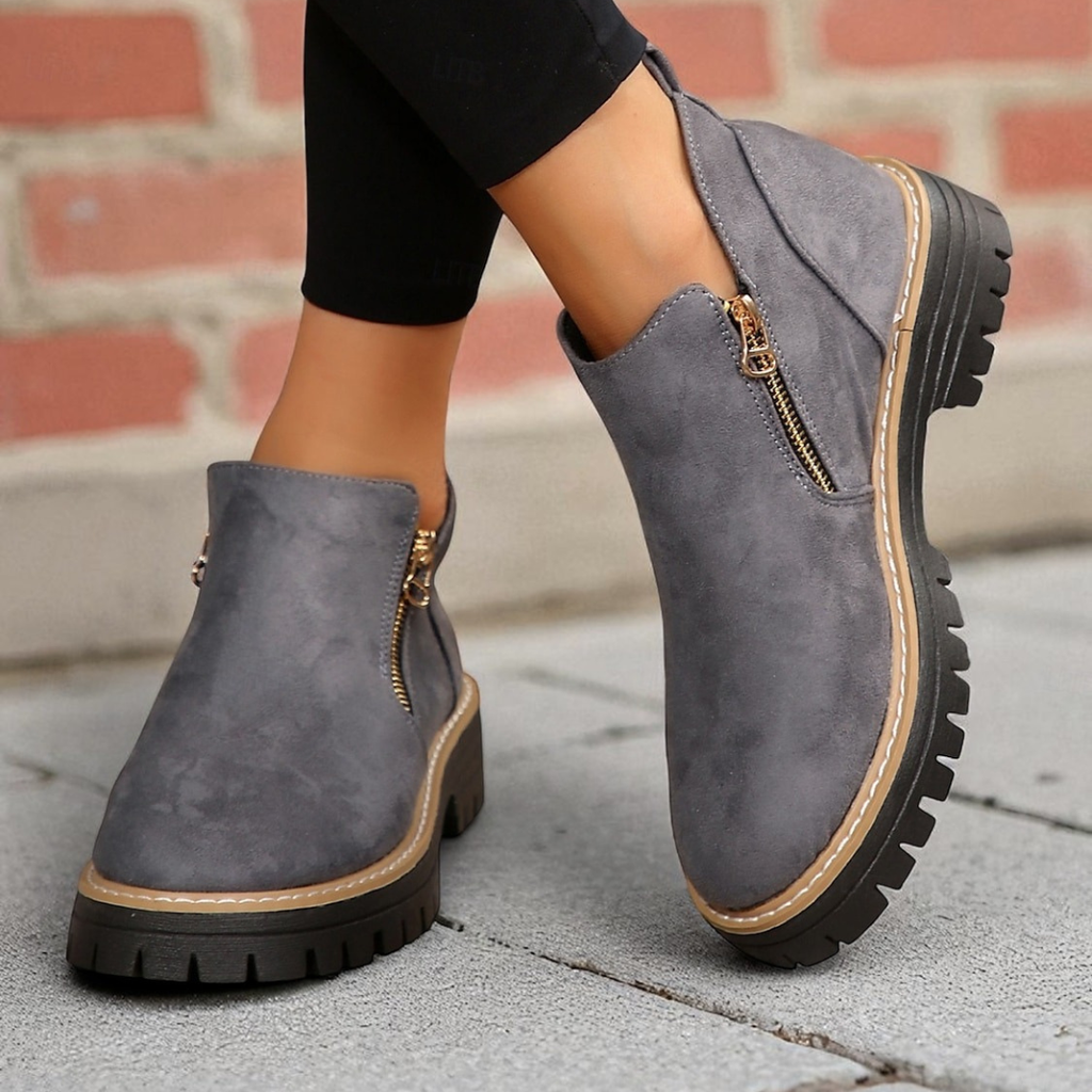 Botas de tobillo negras de confort elegantes , estilo urbano para otoño e invierno.