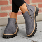 Botas de tobillo negras de confort elegantes , estilo urbano para otoño e invierno.
