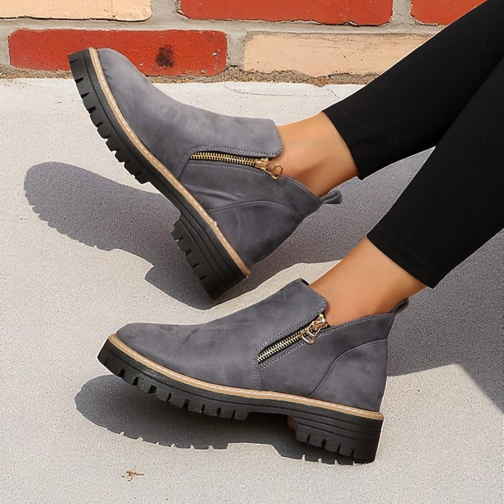 Botas de tobillo negras de confort elegantes , estilo urbano para otoño e invierno.