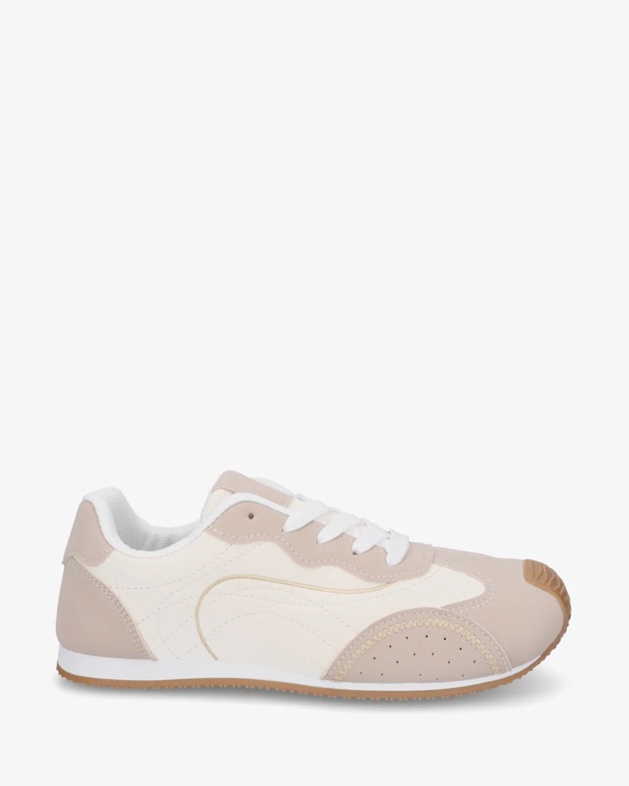 Zapatillas deportivas con textura efecto nobuk. - Beige